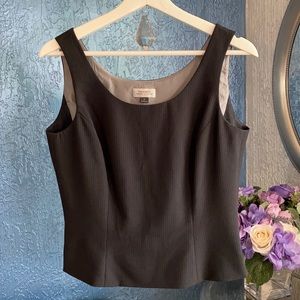 Tahari Black Pin-Stripe Tank Top with Side Zipper